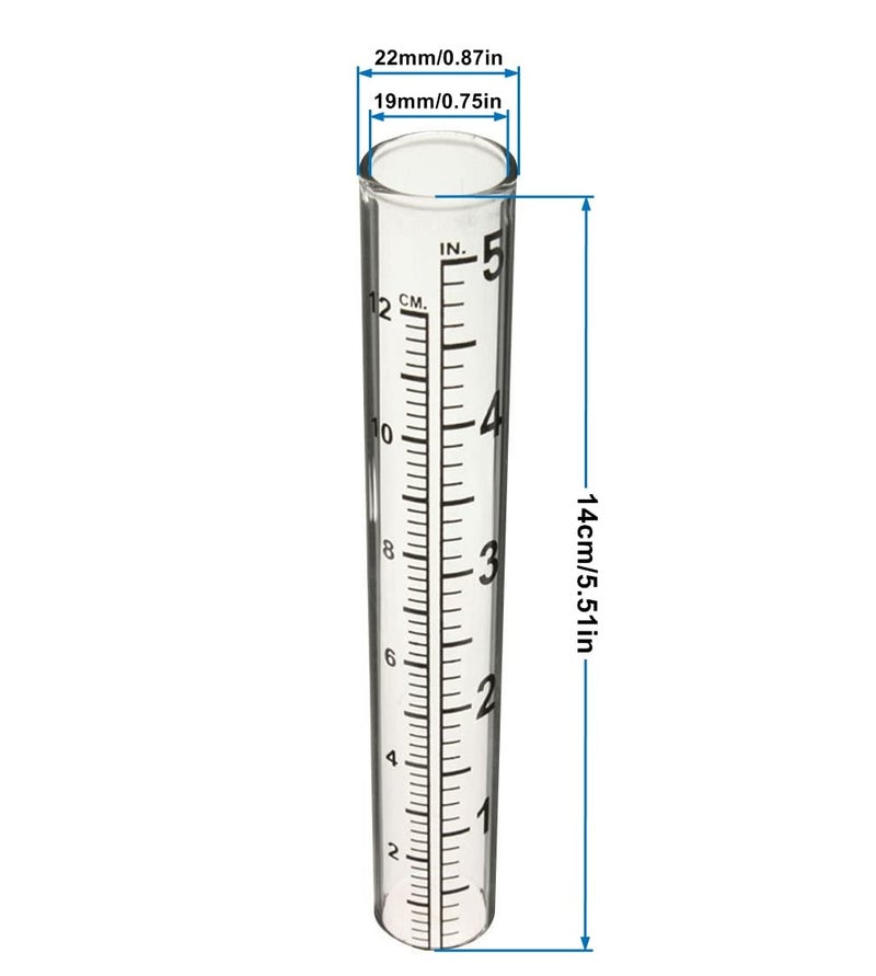 Mateda 5 "" Capacity Rain Gauge Glass Replacement Tube for Yard Garden Outdoor, Set of 2 - Image 5